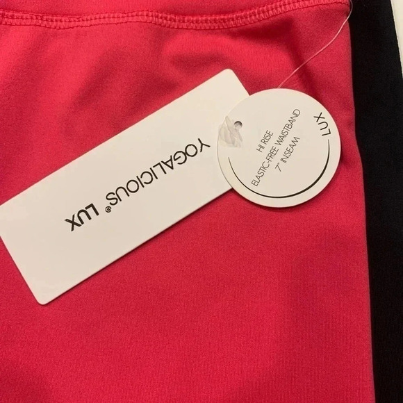 Yogalicious LUX HI RISE ELASTIC FREE WAISTBAND 7 INSEAM 2 pack Size L - Picture 2 of 6